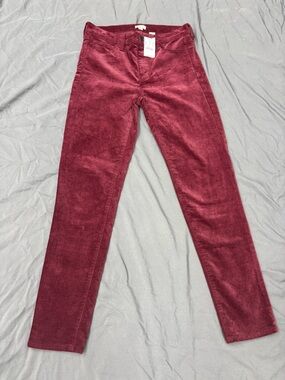 NWT J.Crew Women's Burgundy Stretch Jeans - 27